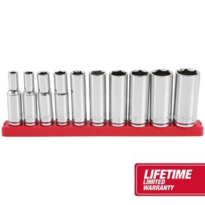 Set di Bussole Profonde da 3/8 Pollici in Acciaio al Cromo Vanadio SAE di Alta Qualità - Product Image 2