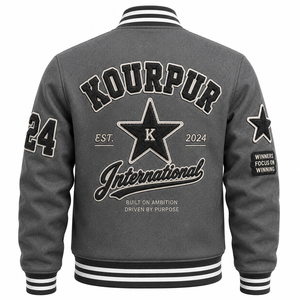Fabricant de vestes universitaires en laine personnalisées OEM, vestes Letterman, broderie chenille, vestes bomber de baseball, marque privée - Product Image 2