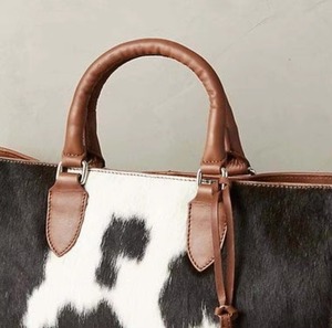 Bolso Tote de Cuero con Pelo de Vaca Estilo Country Western, Bolso de Hombro de Cuero Genuino Vintage de Gran Capacidad - Product Image 5