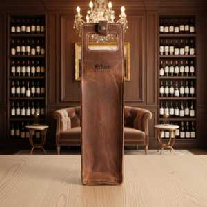 Elegante Bolsa Porta Vino de Cuero Genuino, Lujosa Bolsa de Cuero para una Sola Botella, Ideal para Regalo de Navidad LEB-0073 - Product Image 5