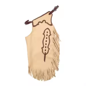 Premium Cream Leather Western Cowboy Horse <b>Riding</b> <b>Chaps</b> with Fringe Handmade Rodeo Equestrian Protective Leg <b>Chaps</b> Ranch <b>Riding</b> - Product Image 3