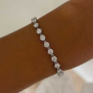 Bracelets tennis classiques en diamants, or massif 14K 18K, bijoux de luxe pour usage quotidien, 7 pouces, sertis à griffes, diamants ronds de laboratoire, joaillerie fine - Product Image 6