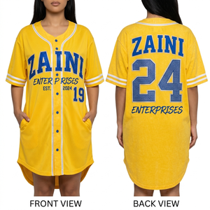 Women Baseball <b>Dress</b> Jersey 160 GSM Premium Polyester Mesh Yellow White Trim <b>Custom</b> Sublimation Embroidery Print Logo - Product Image 1