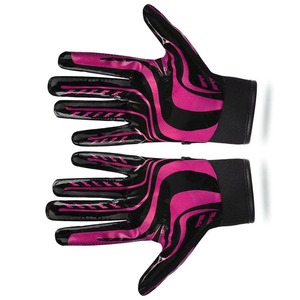 Gants de football américain personnalisés rose et noir avec grip adhésif en mesh, respirants, fermeture Velcro, sangle réglable - Product Image 5