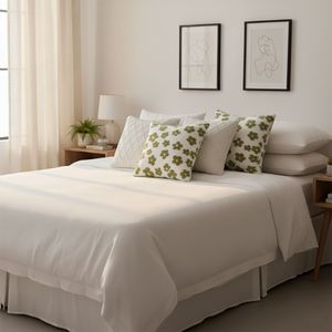 SOGA 5PC Decorative Pillow <b>Cover</b> Set 3x Cream Cable Knit Diamond and 2x <b>Garden</b> Bloom Delight <b>Cushion</b> Cases - Product Image 5