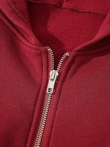 Custom <b>Cropped</b> <b>Zip</b> <b>up</b> Hoodie Women Designer Fleece Hoodie High Quality Crop top Women Wholesale Hoodie for Women - Product Image 3