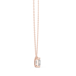 Collier pendentif en or rose 18 carats avec diamant taille princesse pour femme, bijou solitaire élégant et luxueux, cadeau pour elle - Product Image 3