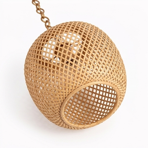 Handmade Bamboo Woven Pendant <b>Lantern</b> Hanging Light Eco Friendly Natural Rattan Chandelier <b>Lamp</b> For Home Restaurant Hotel Decors - Product Image 3