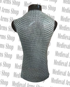 Camisa de Malla de Aluminio Medieval sin Mangas, Hauberk para Adulto Unisex, Armadura de Anillos Entrelazados para Batalla, Caballero, Recreación Histórica - Product Image 5