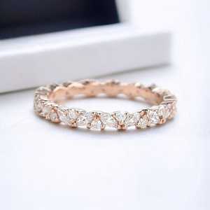 Bague en diamant de laboratoire certifiée IGI, taille marquise, 1,00 carat, clarté VS1, couleur F, or 14 carats, pour la fabrication de bijoux de mariage - Product Image 1