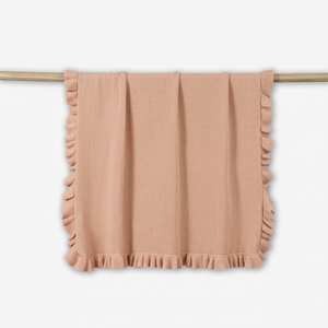 Ruffle Baby <b>Blanket</b> <b>Throw</b> Solid Color Customized Packaging Available Cute Spring Autumn Knitted 100% Cotton Eco-Friendly Vietnam - Product Image 3