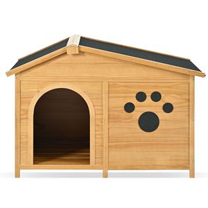 48 \ "casa del cane in legno resistente all'acqua asfalto tetto esterno portico canile interno esterno cassa esterna ispirato alla natura zampa di mezzo di stampa - Product Image 5
