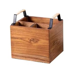 Polished Wooden Silverware <b>Caddy</b> for <b>Kitchen</b> Picnic & Outdoor BBQ Utensil Holder & Tool Storage for Housewarming Gift <b>caddy</b> - Product Image 1