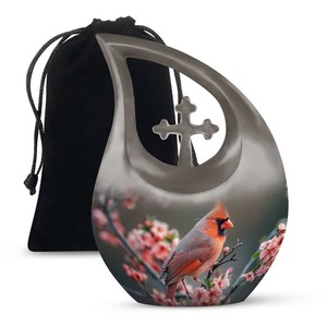Urna Conmemorativa de Cremación con Forma de Lágrima y Águila en Atardecer para Cenizas Humanas, Urna Funeraria con Cruz y Bolsa de Terciopelo Gratis - Product Image 4