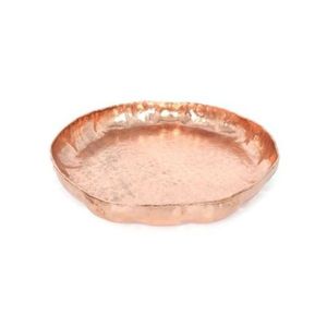 Plateau rond en cuivre de service alimentaire avec poignée en laiton face en laiton Plateau en cuivre Bar Home Hotel Table à manger décorative - Product Image 6