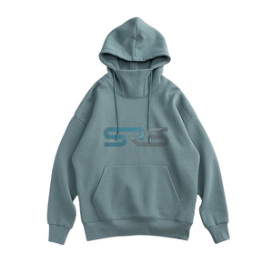Sudadera con capucha de algodón prémium para hombre, con cremallera, estilo urbano, cálida, de ajuste holgado, con logotipo personalizado, OEM, ODM, venta al por mayor, bordado 3D, color liso - Product Image 3