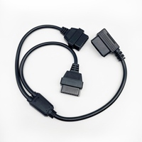 OBD2 One-to-Two Diagnostic Extension Cable 25CM OBDII Y Splitter J1962 16Pin Adapter Harness