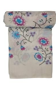 Tela de algodón ligera de primera calidad, blanca, multicolor, con bordado floral, para vestidos, túnicas y blusas para niñas y mujeres. - Product Image 5