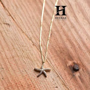 Fabricant de bijoux fins sur mesure, pendentif étoile de mer en or 14 carats avec diamants - Collier nautique élégant pour la vente en gros - Product Image 6