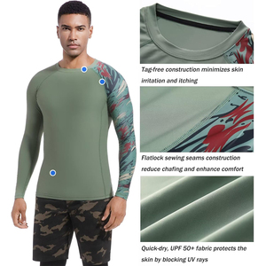 <b>Men</b> Sleeveless Rash Guard Green Camo Print Sublimation Quick Dry Polyester <b>Compression</b> <b>Shirt</b> UPF50+ 120g - Product Image 5