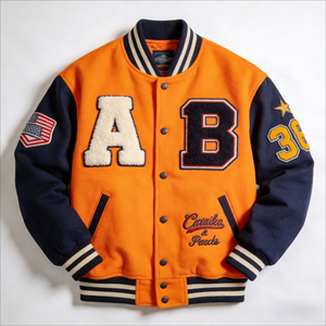Custom Logo Embroidery 100% Cotton Formal Varsity <b>Jacket</b> Unisex <b>Plus</b> <b>Size</b> Loose Sports - Product Image 1