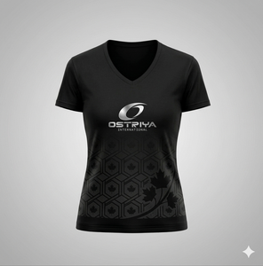 T-shirt respirant à manches courtes pour femme, col en V, logo personnalisé imprimé, technique de détection par aiguille, polyester/coton, pour adulte - Product Image 6