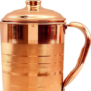 Copper jug set for consistent water access solution water metal set with <b>glasses</b> durable reusable kitchen dining drinkware - Product Image 1