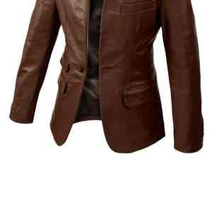 Nouveauté : Blazer en cuir pour homme, élégant, double boutonnage, vente en ligne directe d'usine, meilleur matériau à bas prix - Product Image 4