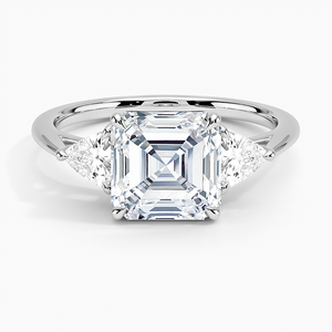 BOJ <b>Ring</b> 0142 Asscher Cut 925 <b>Silver</b> Luxe Trillion Three Prong Setting <b>Solitaire</b> Diamond <b>Ring</b> 2ct D Color VVS1 Moissanite GRA - Product Image 1