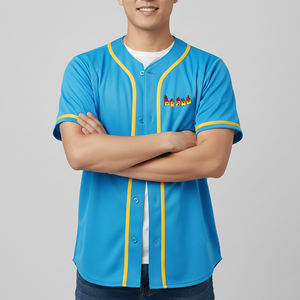 เสื้อเบสบอลพิมพ์ลายแบบระบายอากาศรุ่นใหม่ขายดีที่สุดสำหรับผู้ชาย ผ้าตาข่ายโพลีเอสเตอร์ 100% ออกแบบเองได้ - Product Image 1