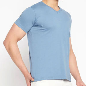 Créez Votre Propre Logo - T-shirts à Col en V à Manches Longues pour Hommes - Service OEM - 100% Coton Solide Respirant - Vêtements Casual d'Été - Product Image 3