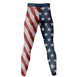 Leggings Deportivos Sublimados de Cintura Alta para Hombre, Diseño Personalizado OEM, de Poliéster, con Costuras, Efecto Push-Up, Elásticos y Forrados de Felpa - Product Image 3