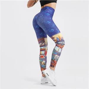Leggings de sport pour femmes à imprimé marbré de qualité supérieure, séchage rapide, pour la course et le yoga, taille haute, pour l'entraînement - Product Image 2