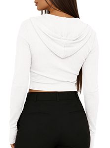 Custom Women's Winter <b>Cropped</b> <b>Zip</b>-<b>Up</b> Hoodie with Full Front Zipper Personalized Logo Casual Streetwear Boutique Collections - Product Image 2