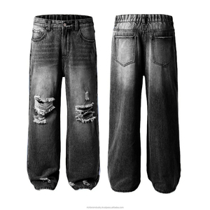 Jeans grande taille pour femmes, vêtements à jambes larges, pantalons en denim déchirés, amples et confortables, pantalons jeans grande taille pour femmes - Product Image 6