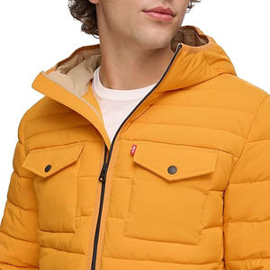 Men's Premium Winter Puffer Coat <b>Waterproof</b> Windproof Hooded Stand Collar <b>Warm</b> Quilted <b>Jacket</b> Front Logo Private Label Wholesale - Product Image 5