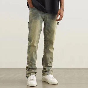กางเกงยีนส์ทรงบิ๊กเกอร์สีขาวล้วน แบรนด์ HAMIO SPORTS รุ่น Trendy Men ทรงปกติ ผ้าเดนิมจีบแบบเรียบ ทรงตรง ยาว ดีไซน์ลำลอง เหมาะสำหรับขี่มอเตอร์ไซค์ - Product Image 3