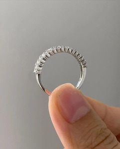 Anillo de Boda de Diamante Moissanite Blanco Redondo y en Forma de Marquesa, Plata de Ley 925, Anillo de Diamante Personalizado y Regalo para Ella - Product Image 2