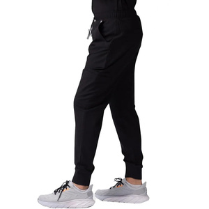 Unisex Knitted <b>Scrub</b> Pants <b>Black</b> Medical Uniform <b>Trousers</b> Hospital Workwear Bottoms - Product Image 1