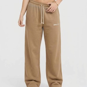Pantalon de survêtement en molleton à jambe large pour femme MEYBA SPORT, taille mi-haute avec cordon de serrage, couleur unie, coupe décontractée ample, longueur intégrale, style automne - Product Image 4
