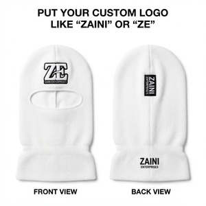Men Balaclava 250 GSM Premium Acrylic Knit Soft White Full <b>Face</b> <b>Winter</b> <b>Mask</b> Custom Embroidery Woven Label Logo Warm Stretch Fit - Product Image 1
