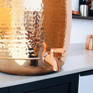 Hand Hammered Copper Water <b>Dispenser</b> Copper Pitcher Handmade Copper Drinkware Container Large <b>Beverage</b> Server - Product Image 2