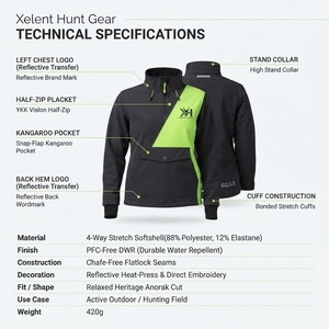 Veste de randonnée softshell pour femme, personnalisée, extensible 4 directions, demi-zip, color-block, style Gorpcore, fabricant OEM - Product Image 5