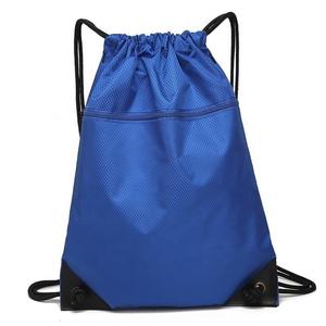 Drawstring <b>Backpack</b> with Front Zip Pocket and Adjustable <b>Straps</b> for Gym Sports Travel Outdoor Use - Product Image 1
