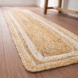 Tapis d'escalier beige avec bordure moderne, ensemble de tapis décoratifs pour marches d'escalier, chemin de couloir intérieur pour la maison, les couloirs et l'entrée - Product Image 6