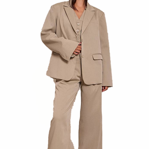 Blazer de luxe sur mesure pour femme, veste de bureau à manches longues, costume ajusté, manteau formel élégant pour affaires, fabricant OEM ODM en gros - Product Image 2
