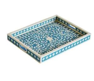 Bandeja con Incrustaciones de Hueso para Mesa de Centro, Comedor, Servir, Decoración del Hogar, Regalo, Hecho a Mano, Ecológico, Calidad Premium - Product Image 6