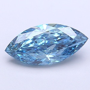 Diamant de laboratoire modifié de 1,51 carat, bleu vif fantaisie, taille marquise, certifié IGI, VS1, excellente qualité de polissage, pierre synthétique CVD pour bijoux sur mesure - Product Image 1