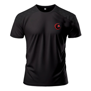 T-shirt personnalisé imprimé respirant à adhérence optimale, coupe ajustée, teint en fil, 90 % coton 10 % élasthanne, pour le sport et la gym au printemps - Product Image 2