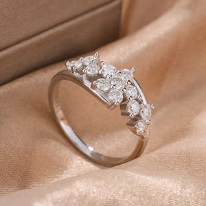 Anillos de compromiso de moissanita VVS de moda con engaste de burbujas y piedras de corte brillante redondo, banda de boda de plata de ley 925 - Product Image 5